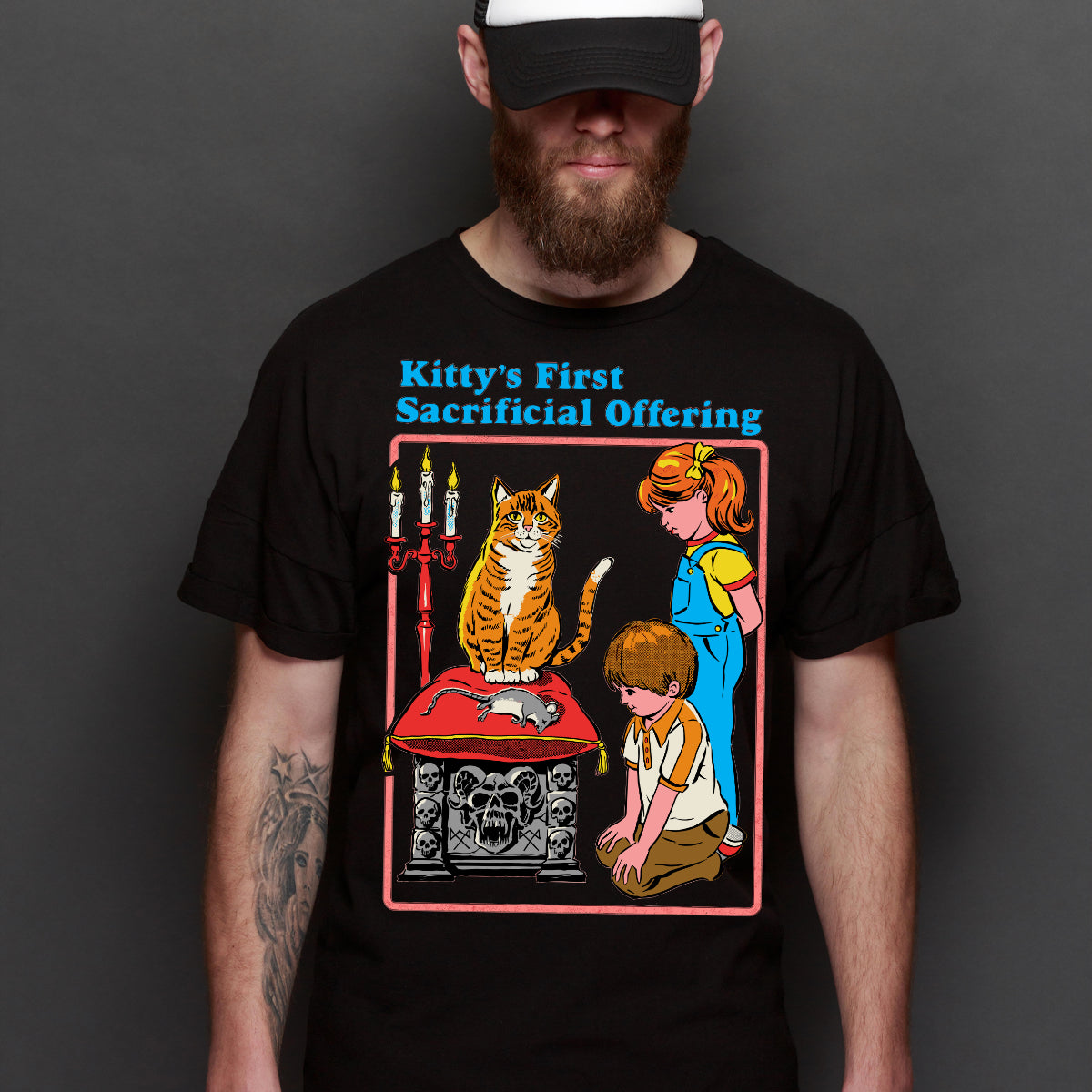 Kitty's First Sacrificial Offering T-shirt Funny Cartoon Tee