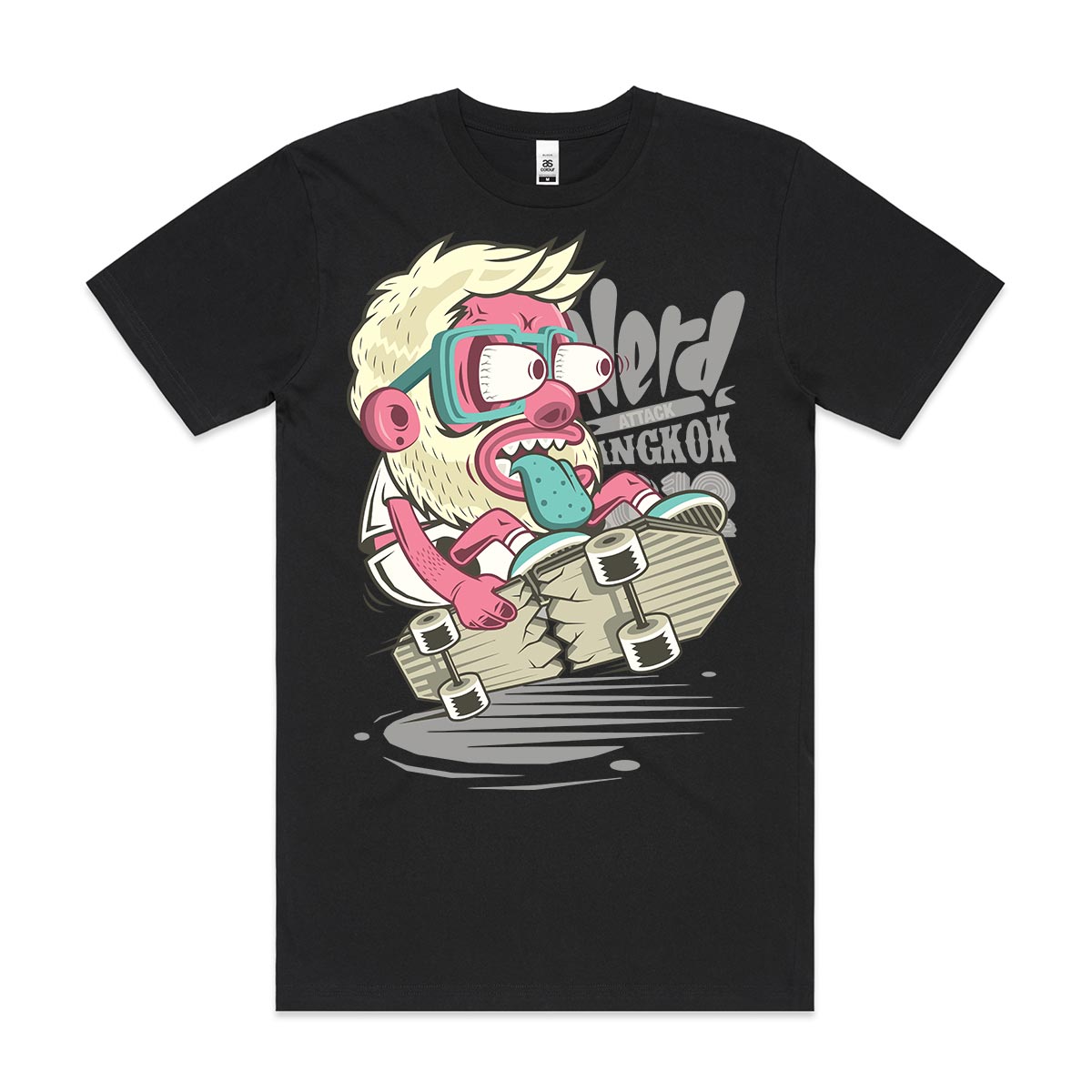 Nerd Skateboarding T-shirt Funny Spoof Tee