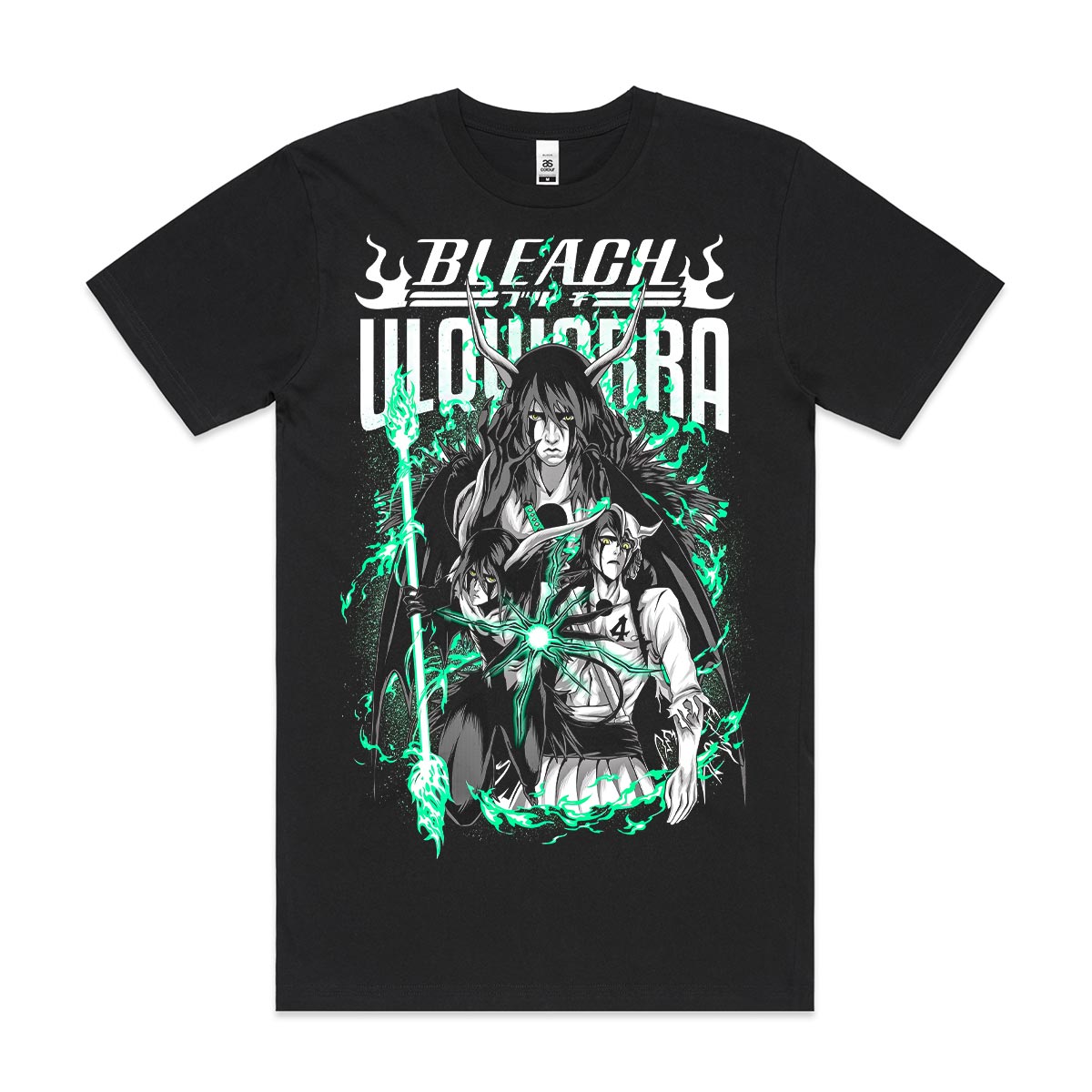 Bleach Ulquiorra T-Shirt Cotton Block Tee Japanese anime