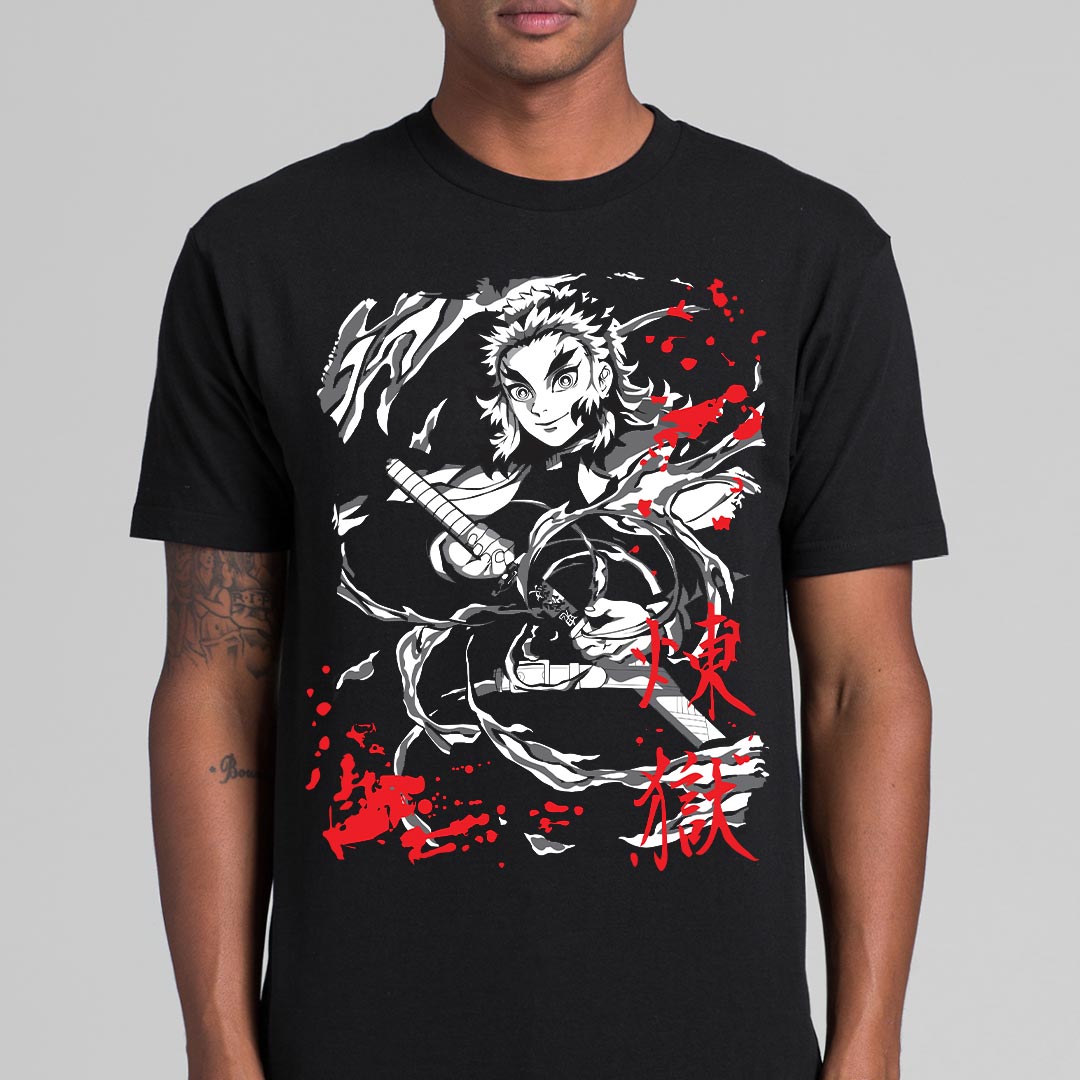Demon Slayer Kyojuro Rengoku T-shirt Japanese Anime Tee