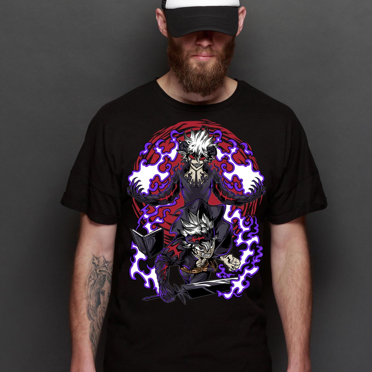 Black Clover Asta T-Shirt Cotton Block Tee Japanese anime