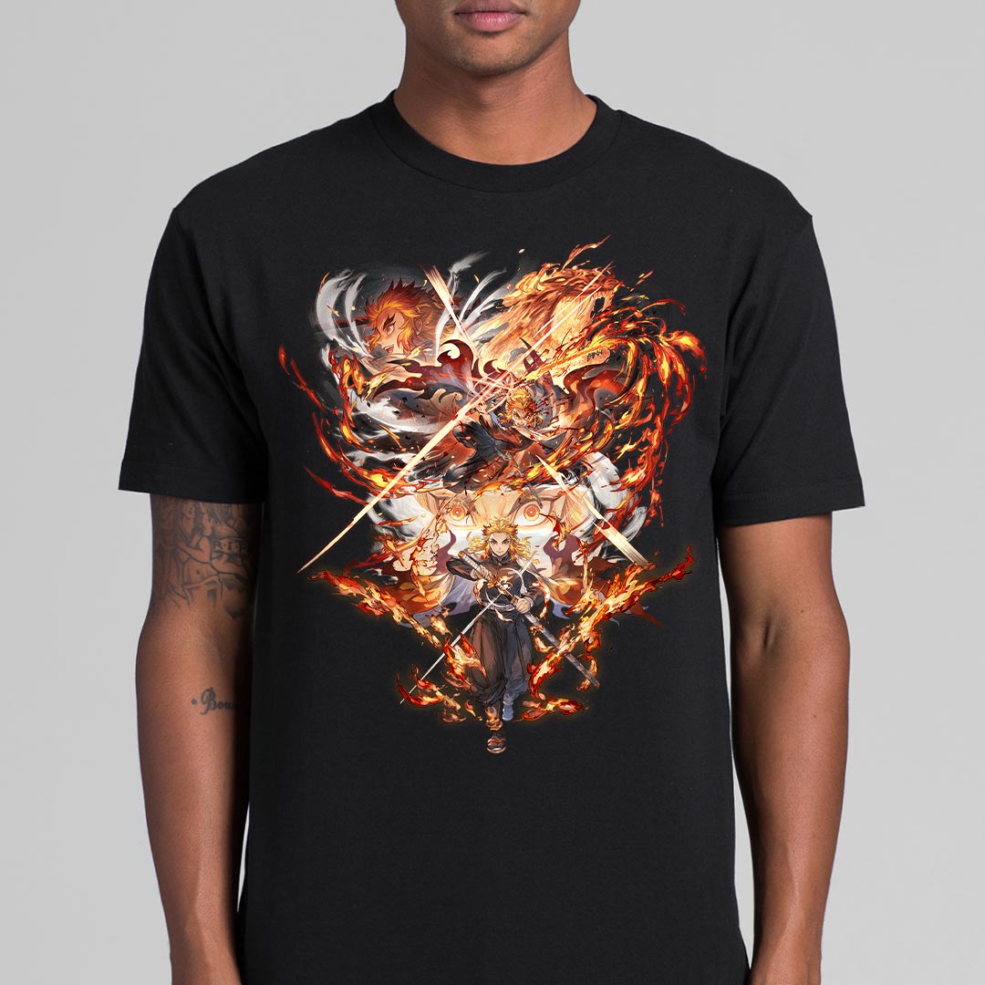 Demon Slayer Kyojuro Rengoku Ver3 T-Shirt Japanese Anime Tee