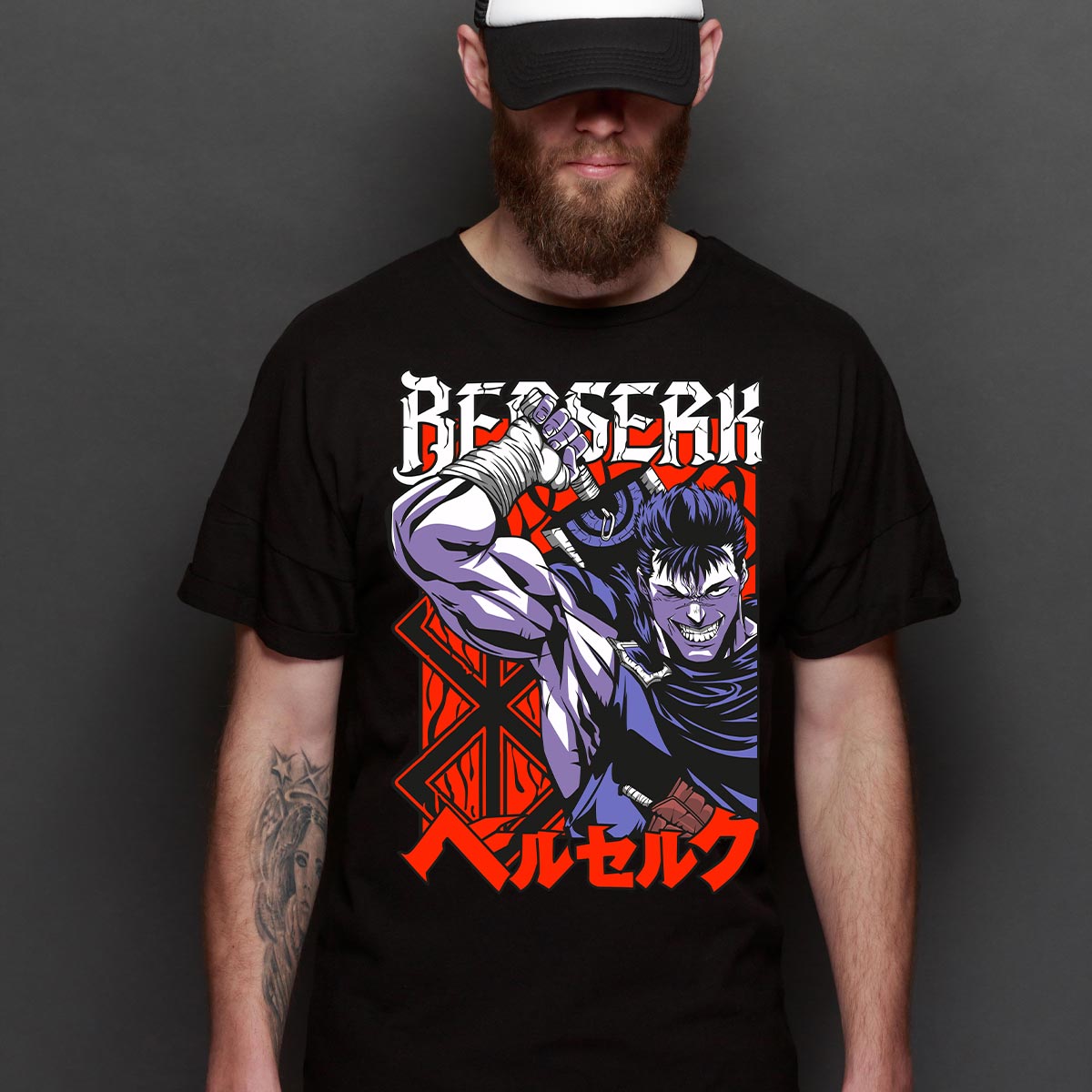 Berserk T-Shirt Cotton Block Tee Japanese anime