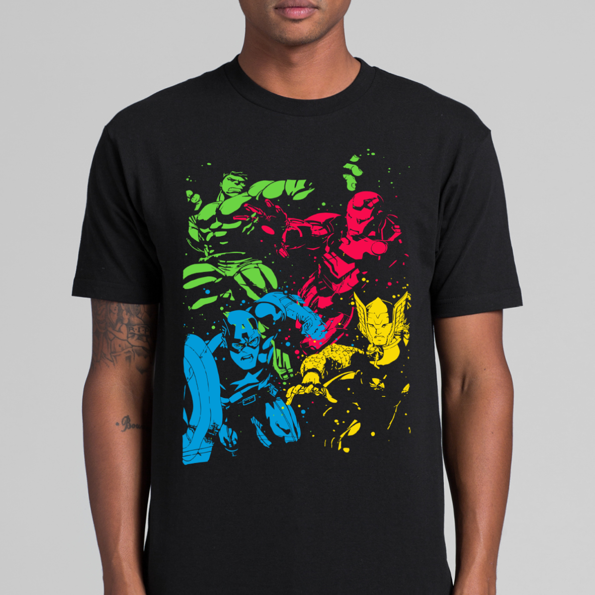 Marvel Avengers Neon Outlines Tee Heroes T-shirt