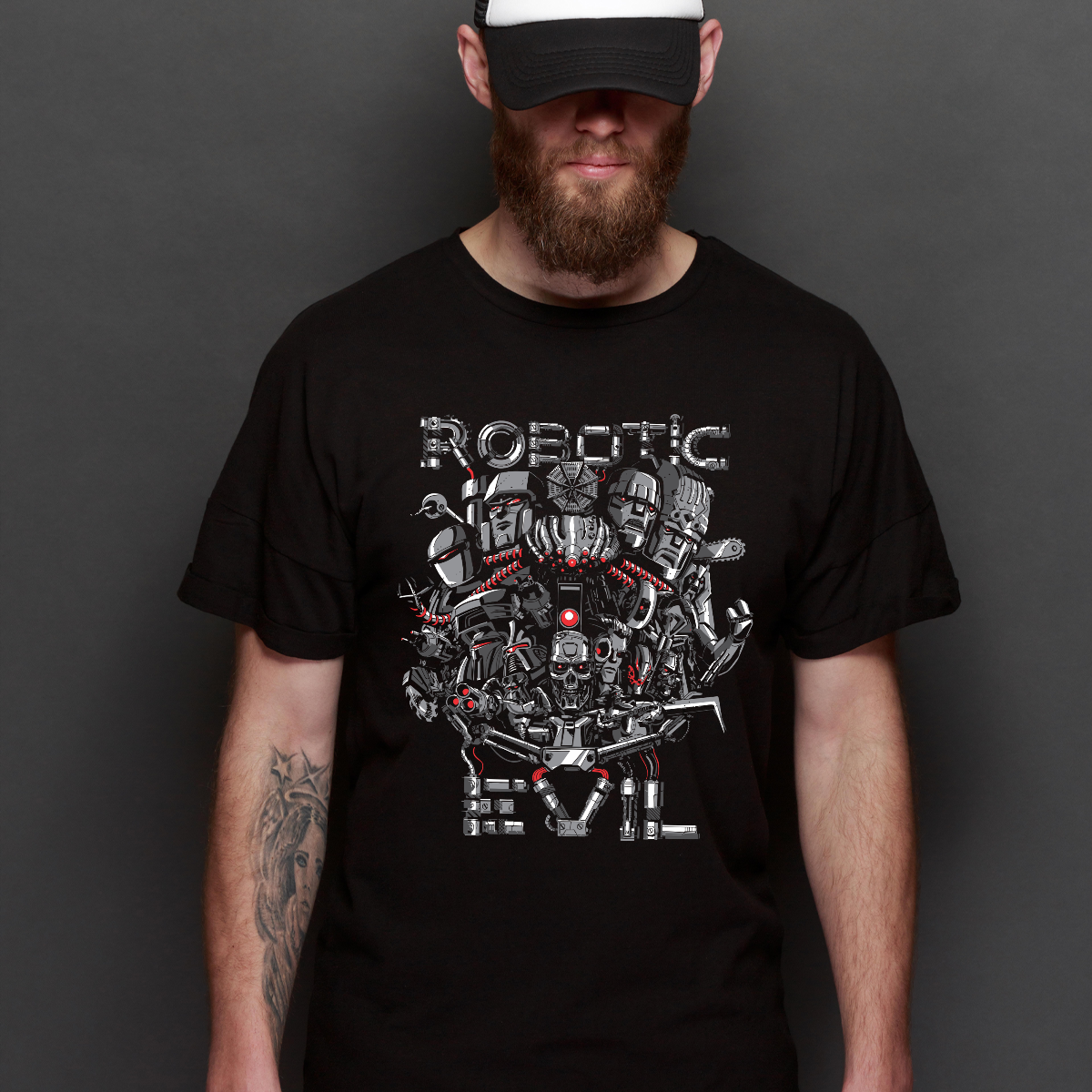 Robotic Evil Terminator T-shirt Sci-Fi Movie Tee