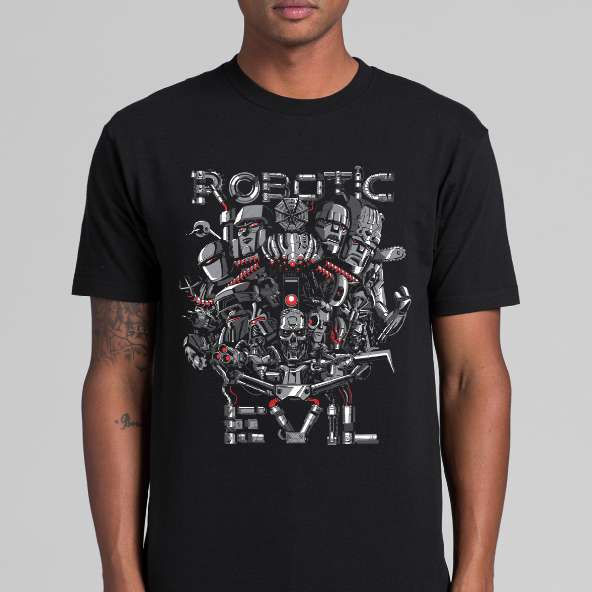Robotic Evil Terminator T-shirt Sci-Fi Movie Tee