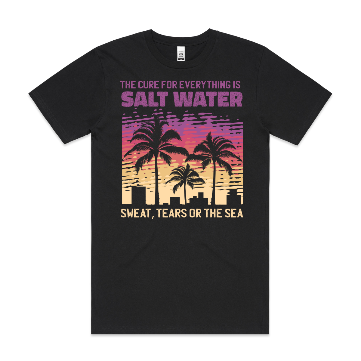 Saltwater Therapy T-shirt Cartoon Beach Tee