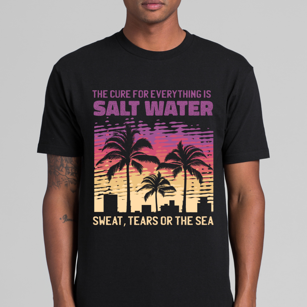 Saltwater Therapy T-shirt Cartoon Beach Tee