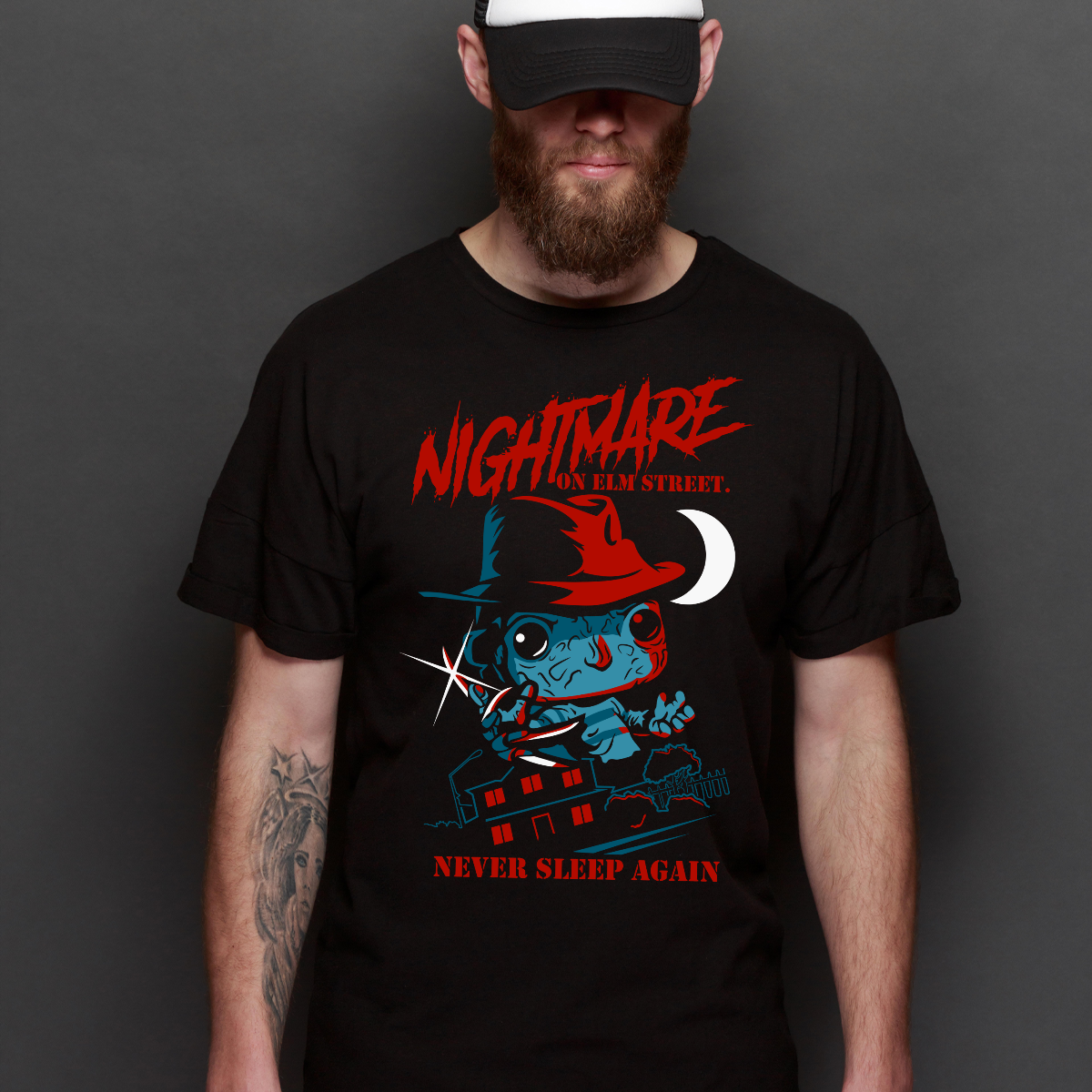 A Nightmare on Elm Street Freddy Krueger V6 Horror Movie T-Shirt Tee