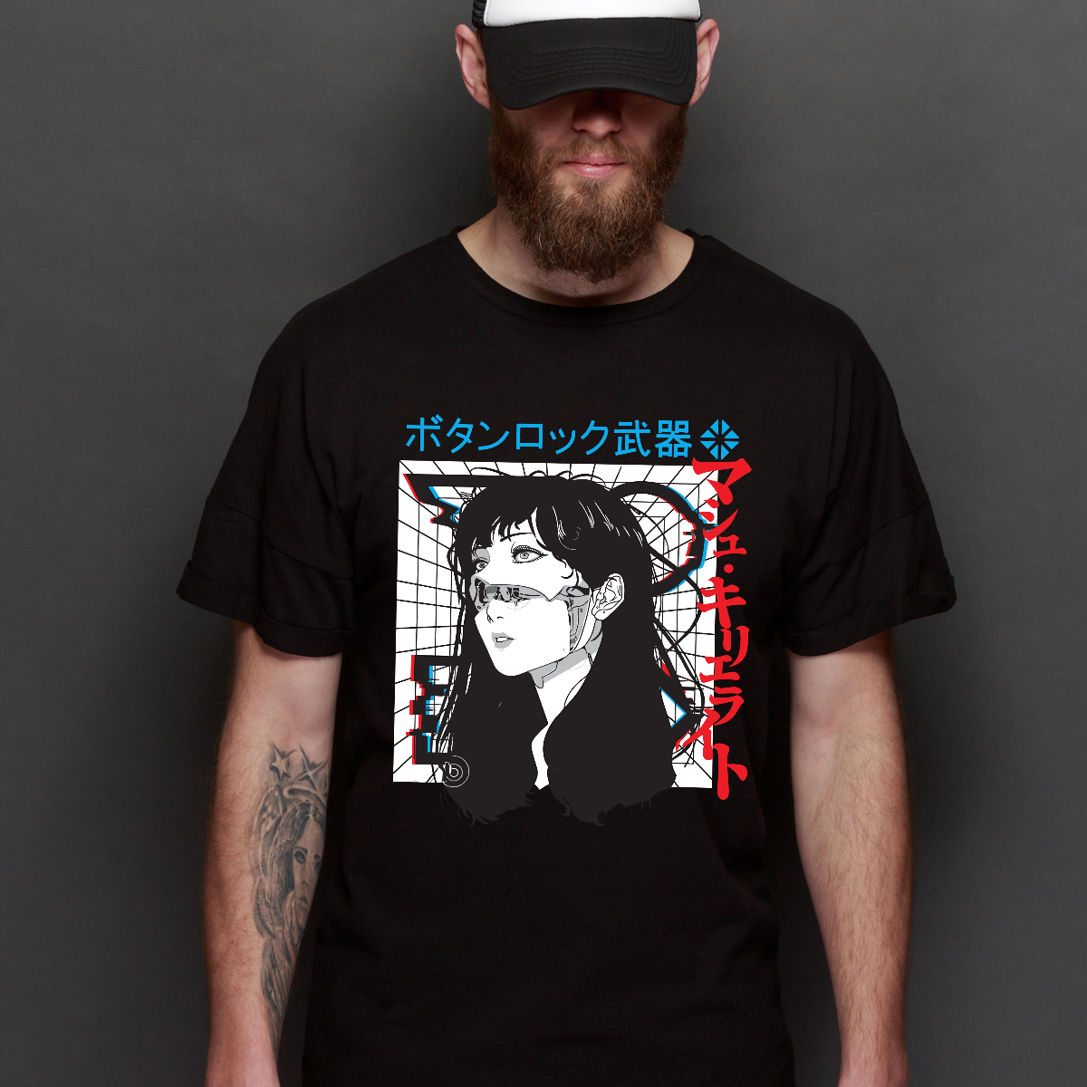 Cyberpunk Cyborg Girl T-shirt Japanese Anime