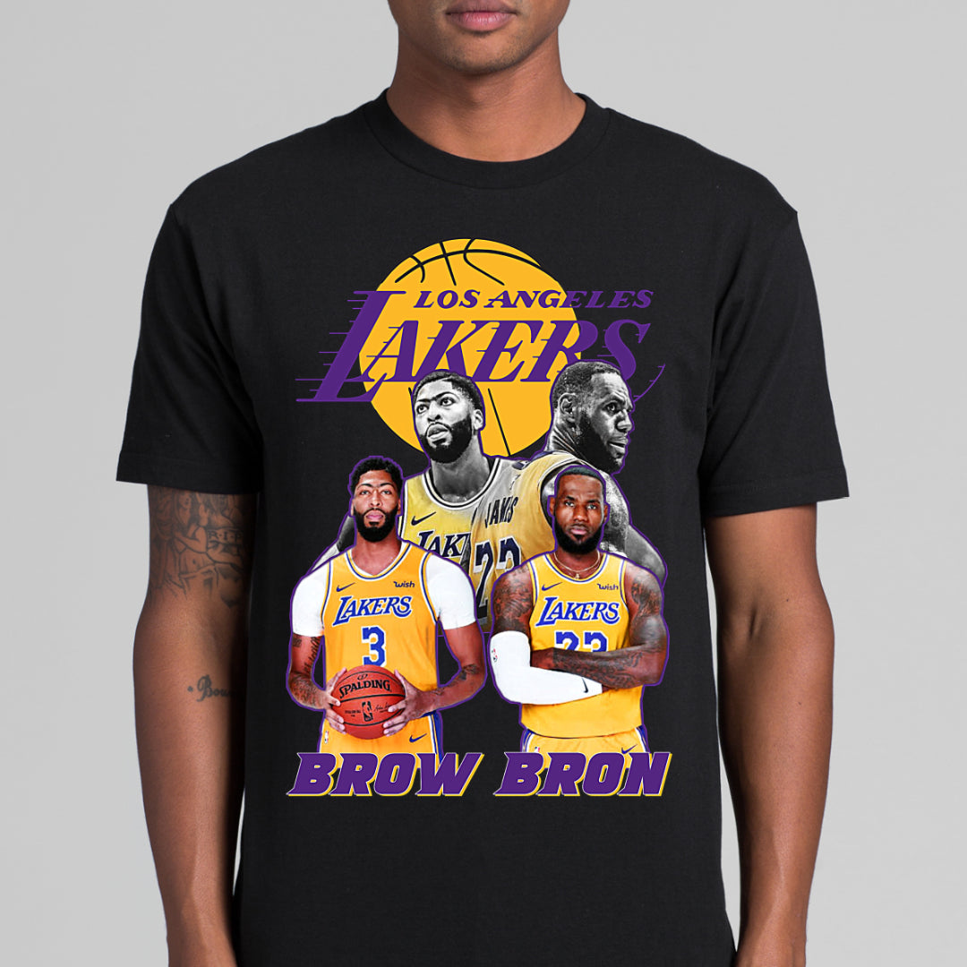 Brow Bron LA Lakers NBA T-Shirt Sport Athlete Family Tee