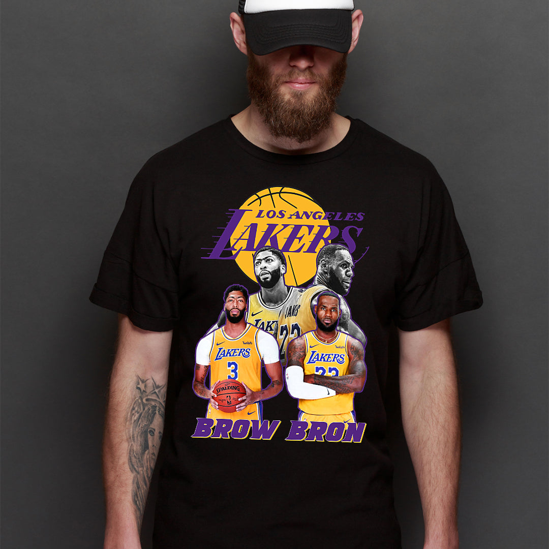 Brow Bron LA Lakers NBA T-Shirt Sport Athlete Family Tee