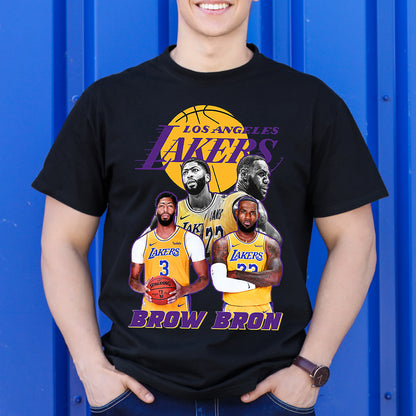 Brow Bron LA Lakers NBA T-Shirt Sport Athlete Family Tee