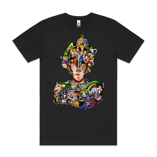 Dragon Ball Vegeta Black T-Shirt Japanese Anime Tee