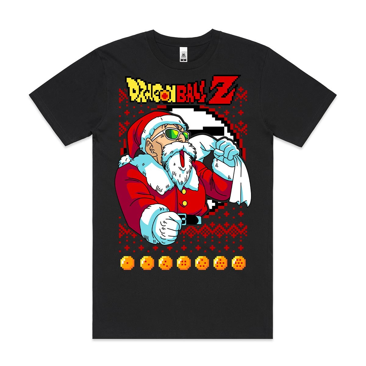 Dragon Ball Master Roshi Christmas T-Shirt Cotton Block Tee