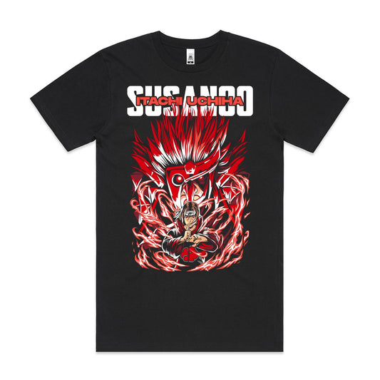 Naruto Itachi Uchiha SUSANOO T-Shirt Cotton Block Tee Japanese anime