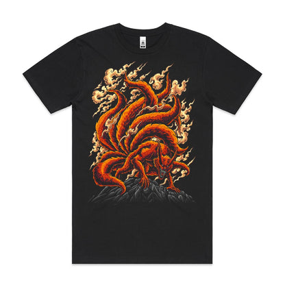 Naruto Kurama T-Shirt Cotton Block Tee  Japanese anime