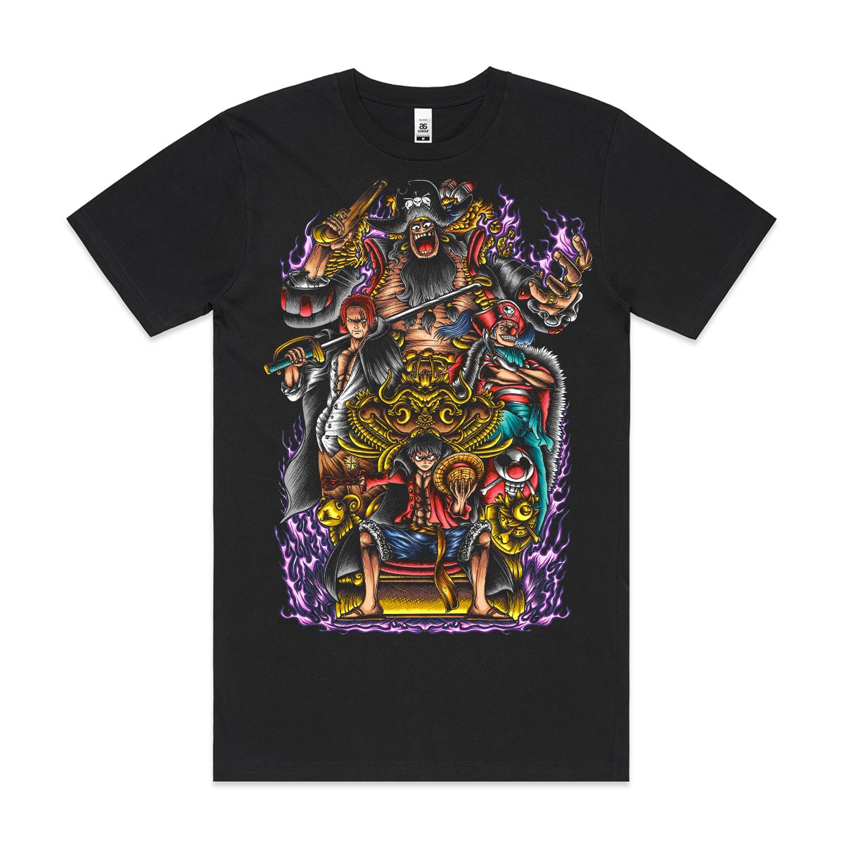 One Piece Four Emperors T-Shirt Cotton Block Tee Japanese Anime