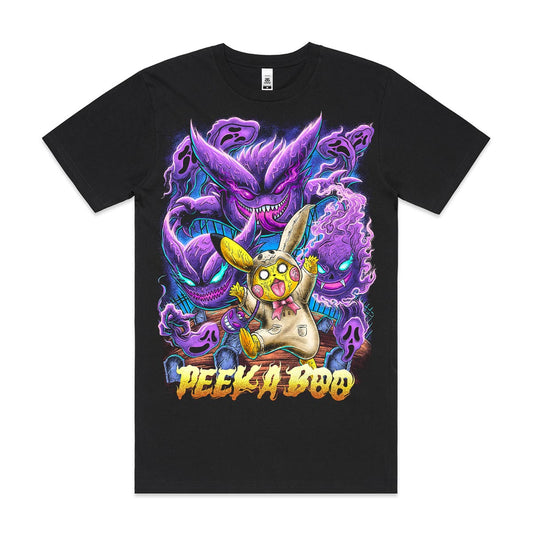 Pokemon Peek A Boo T-Shirt Cotton Block Tee Japanese Anime