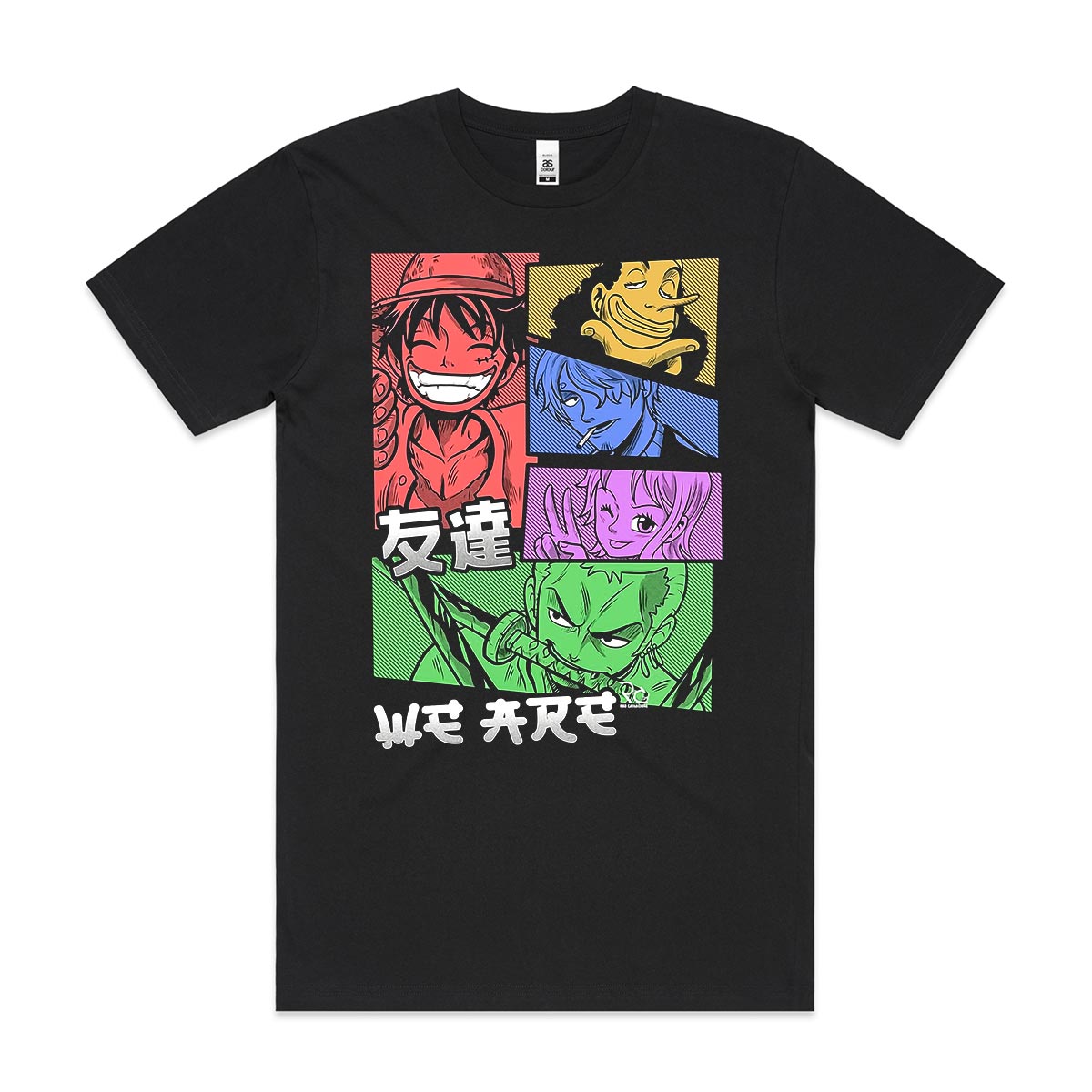 One Piece Friendship T-Shirt Cotton Block Tee Japanese anime