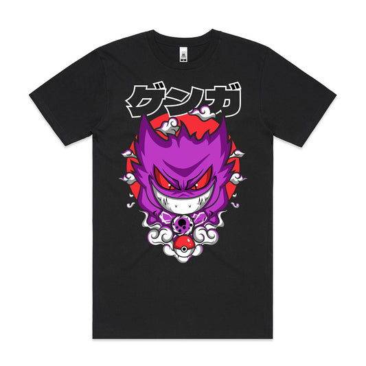 Pokemon Gengar T-Shirt Cotton Block Tee Japanese anime