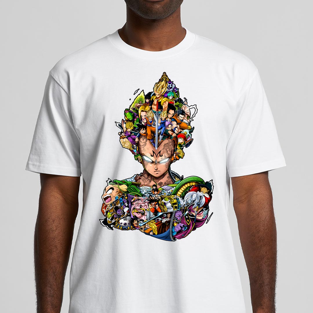 Dragon Ball Vegeta White T-Shirt Japanese Anime Tee