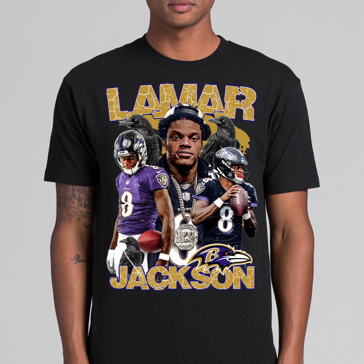Lamar Jackson NFL T-Shirt Sport Athlete Family Tee