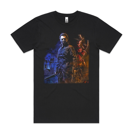 Halloween Michael Myers vs Freddy Krueger Horror Movie T-Shirt Tee