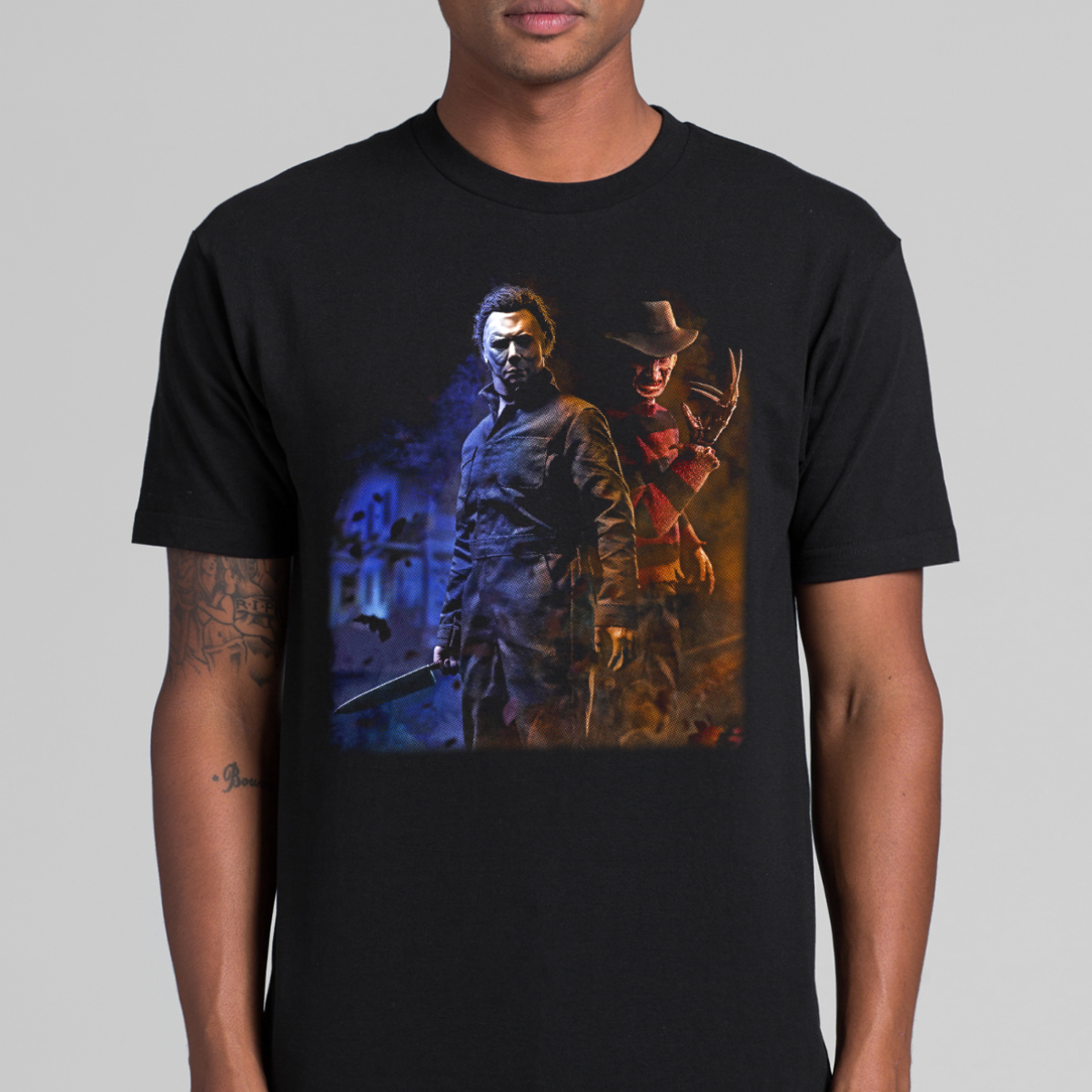 Halloween Michael Myers vs Freddy Krueger Horror Movie T-Shirt Tee