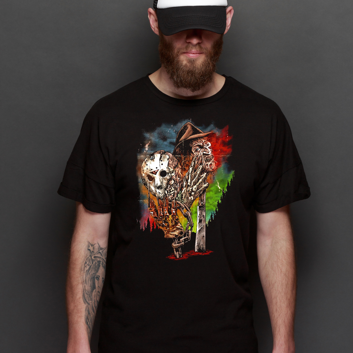 Freddy vs Jason T-shirt Horror Movie T-Shirt Tee