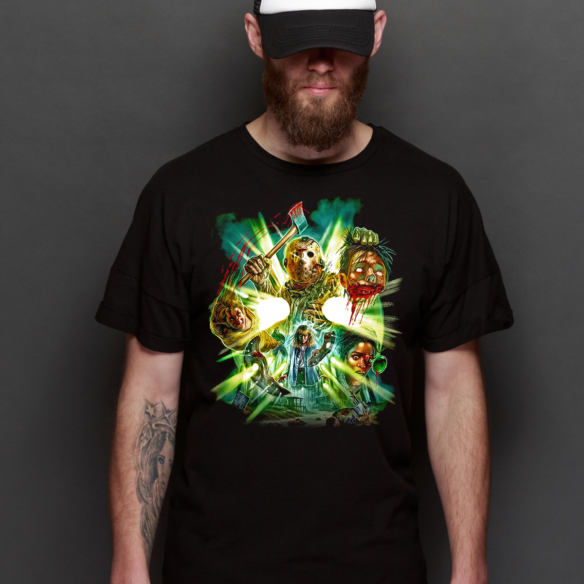 Jason Friday The 13th V5 Horror Movie T-Shirt Tee