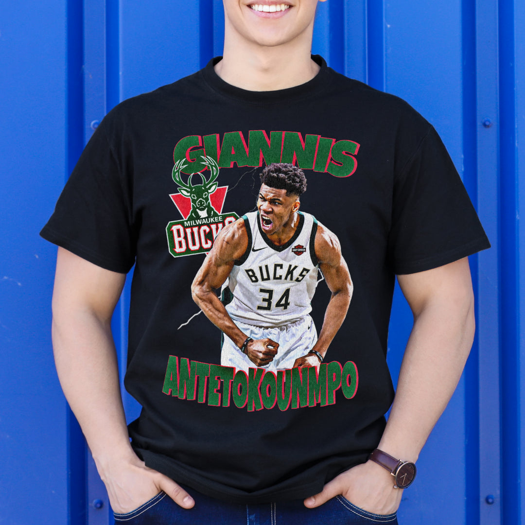 Giannis Antetokounmpo V3 NBA T-Shirt Sport Athlete Family Tee