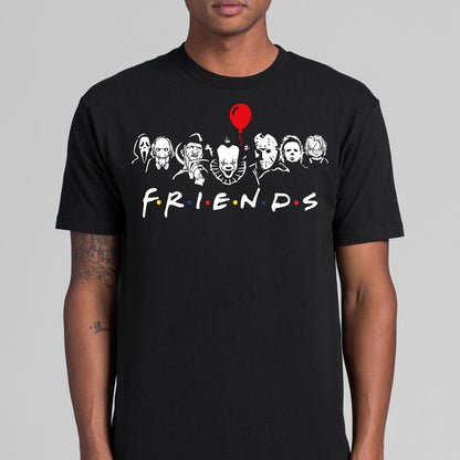 horror movies Friends T-Shirt Cotton Block Tee