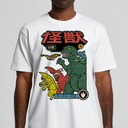 Monster Kaiju T-Shirt Funny Carton Tee White