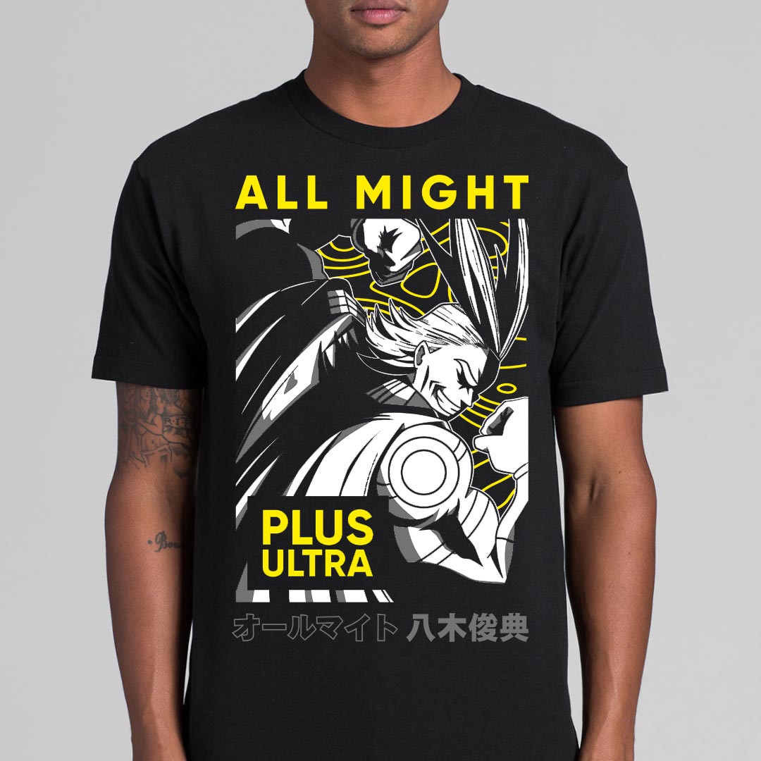 My Hero Academia All Might Plug Ultra T-shirt Japanese anime Tee