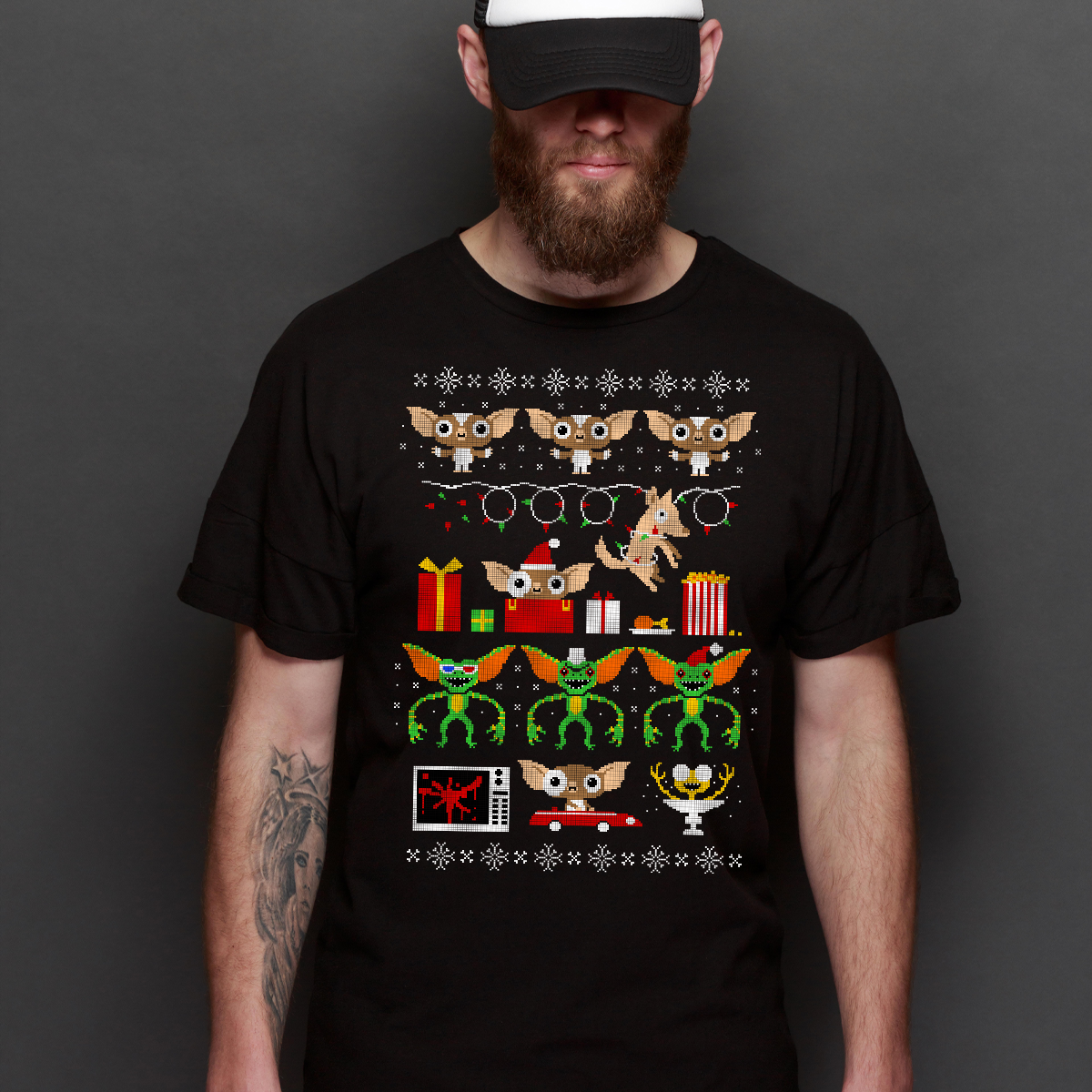 Gremlins Ugly Knit Christmas T-Shirt Movie Tee