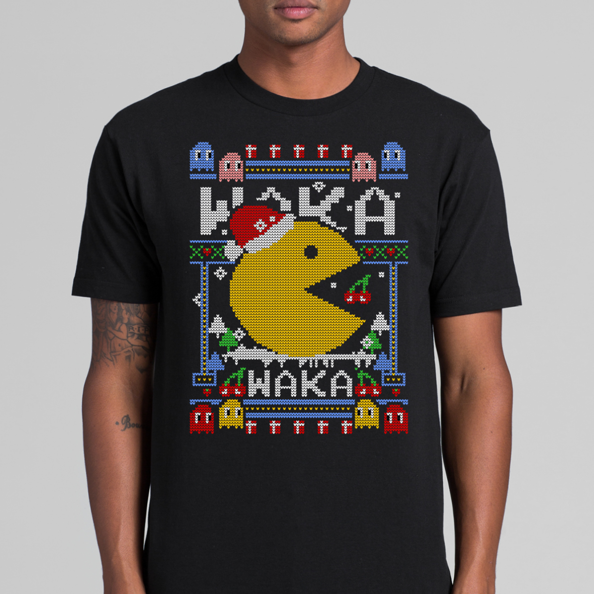 Pac-Man Christmas T-Shirt Arcade Tee