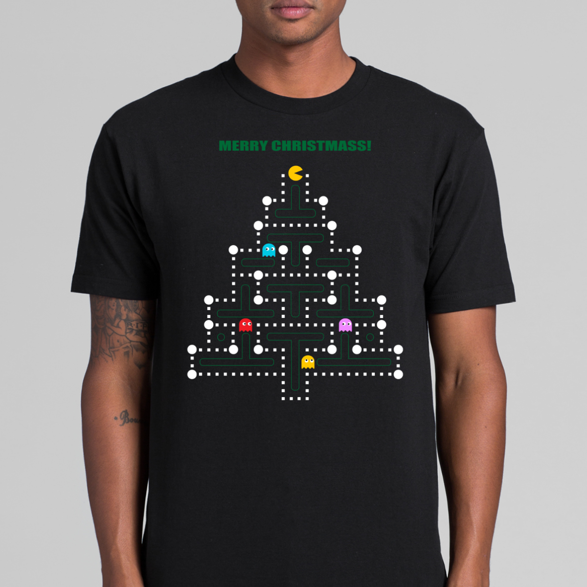 Pac-Man Christmas V2 T-Shirt Arcade Tee