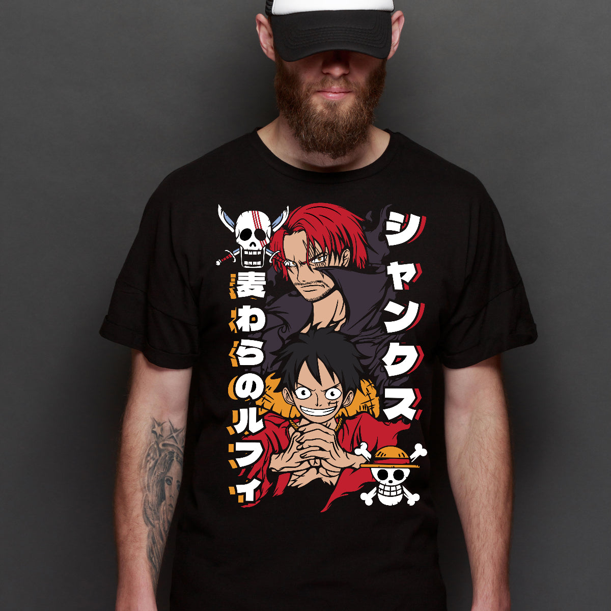 One Piece Luffy Shanks T-Shirt Japanese Anime Tee