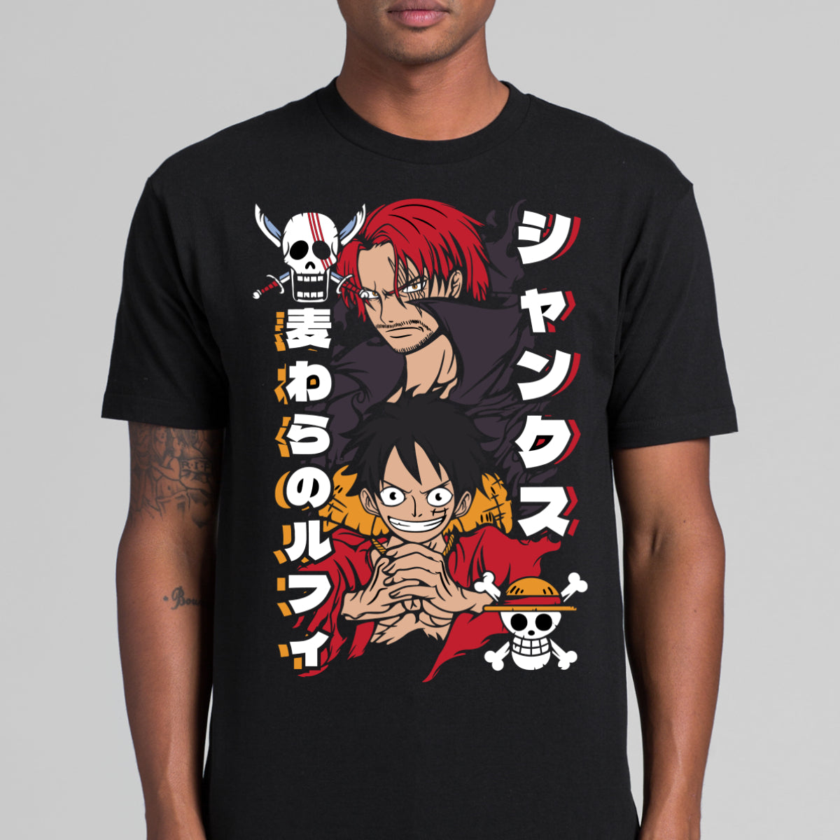 One Piece Luffy Shanks T-Shirt Japanese Anime Tee