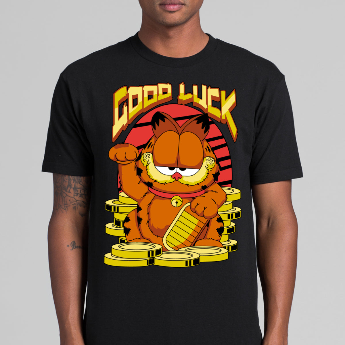Garfield Good Luck Cat T-Shirt Funny Tee