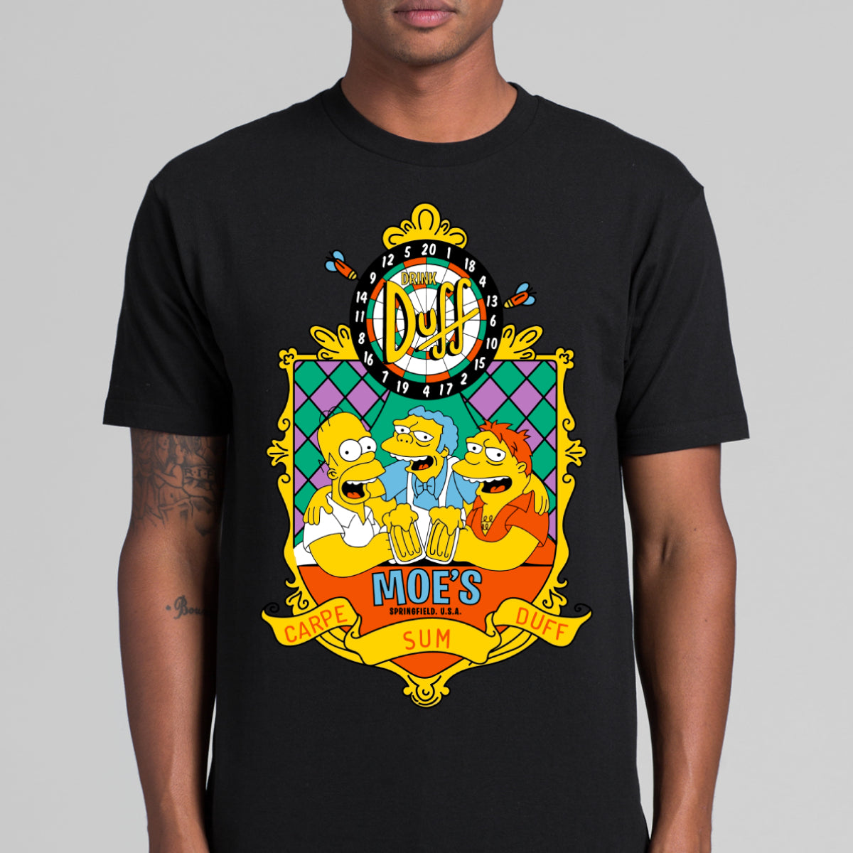 The Simpsons Drink Duff Beer Moe's Tavern Bar T-Shirt Funny Tee