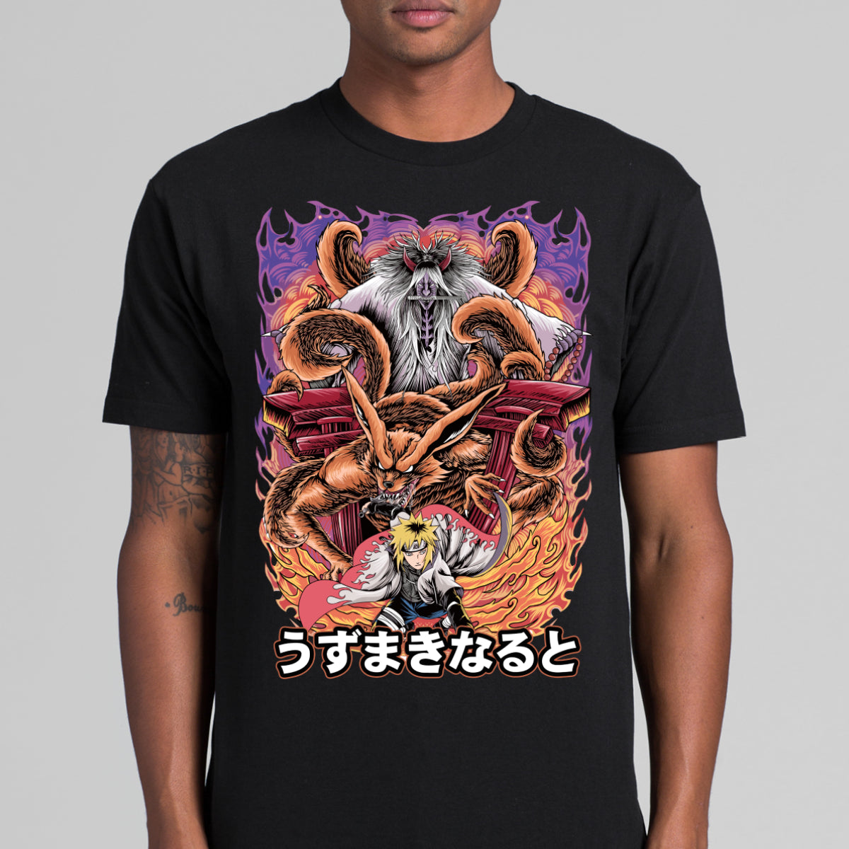 Naruto Kurama & Minato T-shirt Japanese Anime Tee