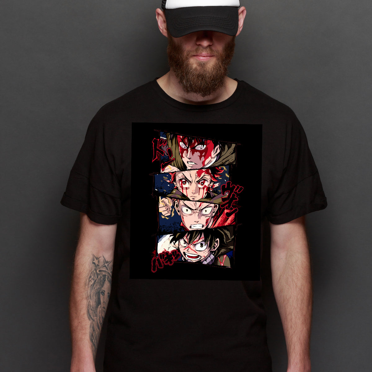 Levi x Tanjiro x Itadori x Midoriya T-shirt Japanese Anime Tee