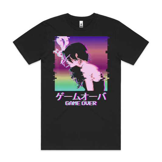 Japanese Girl Game Over T-Shirt Anime Tee