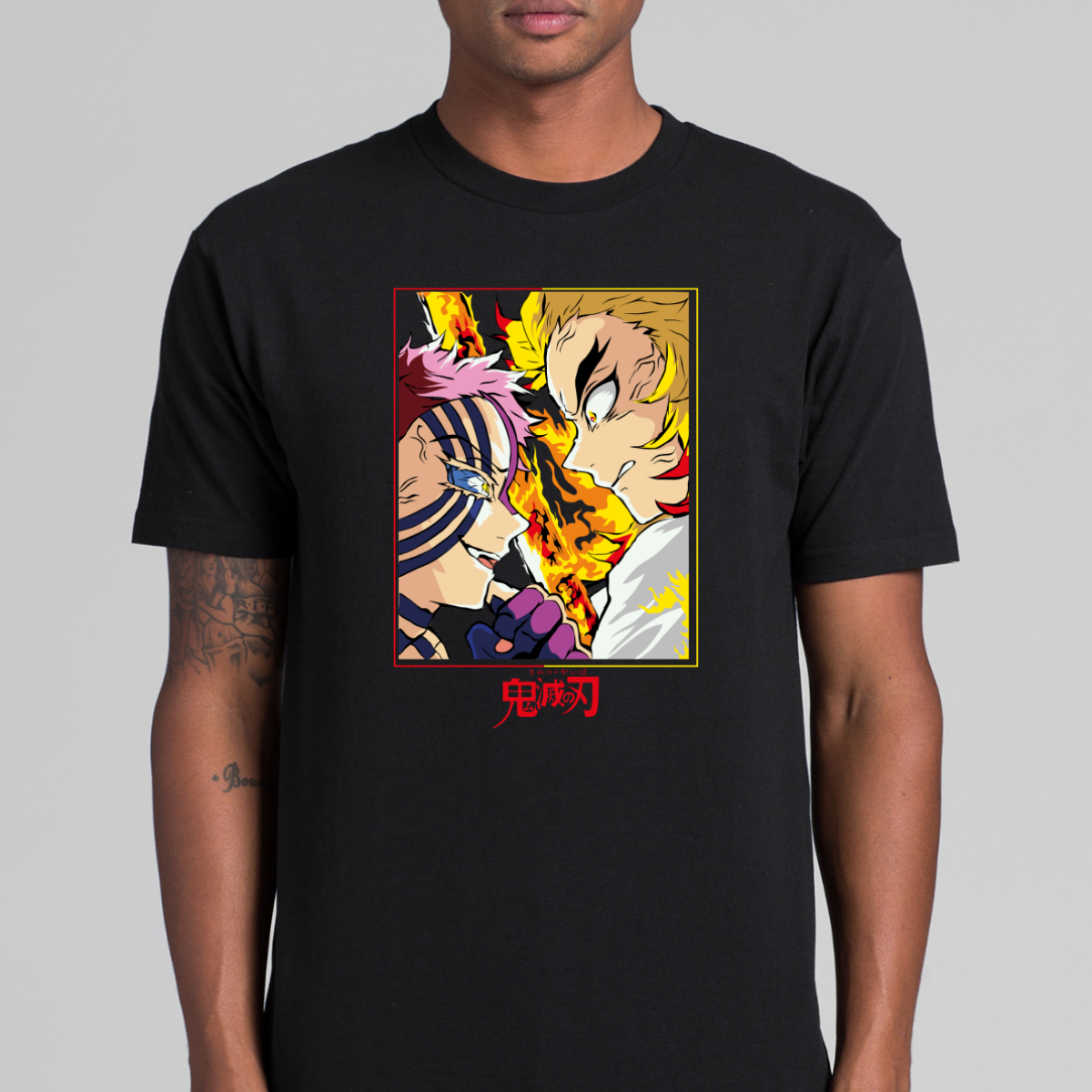 Demon Slayer Rengoku vs Akaza T-Shirt Japanese Anime Tee