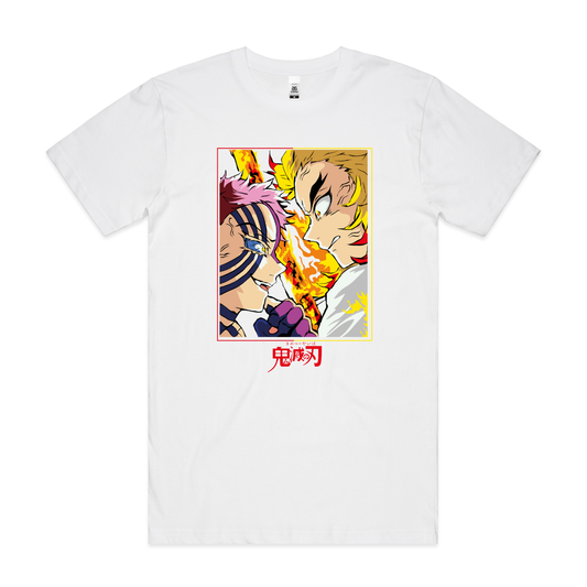 Demon Slayer Rengoku vs Akaza T-Shirt Japanese Anime Tee