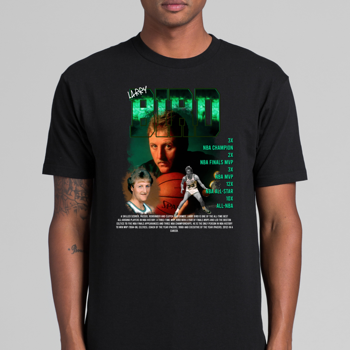 Larry Bird V2 NBA T-Shirt Sport Athlete Family Tee