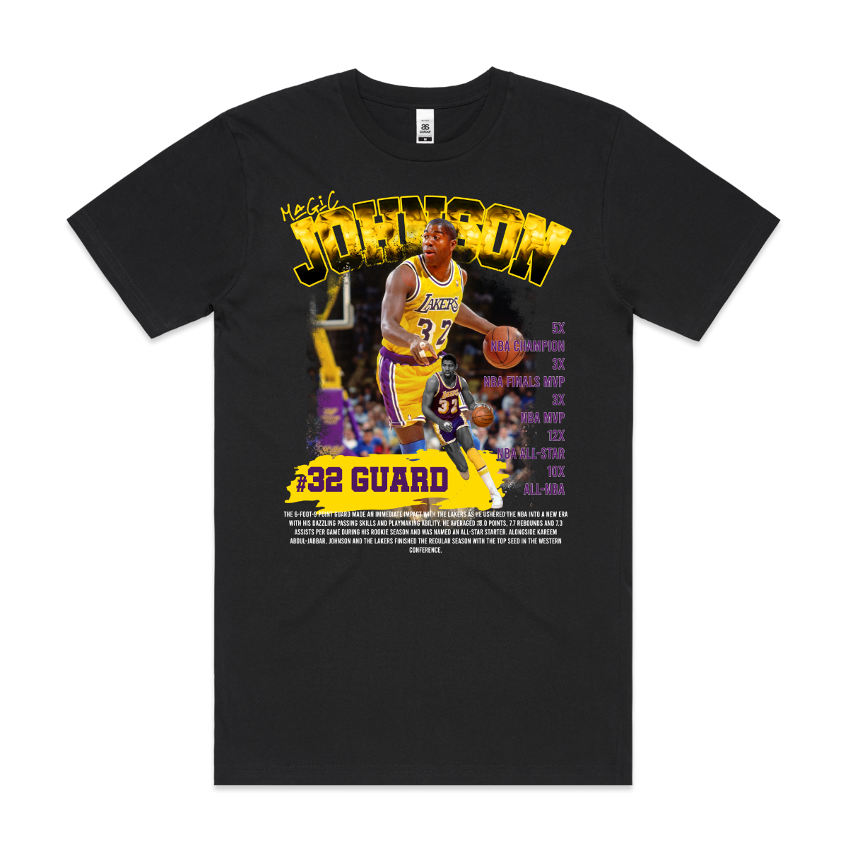 Magic Johnson V2 NBA T-Shirt Sport Athlete Family Tee