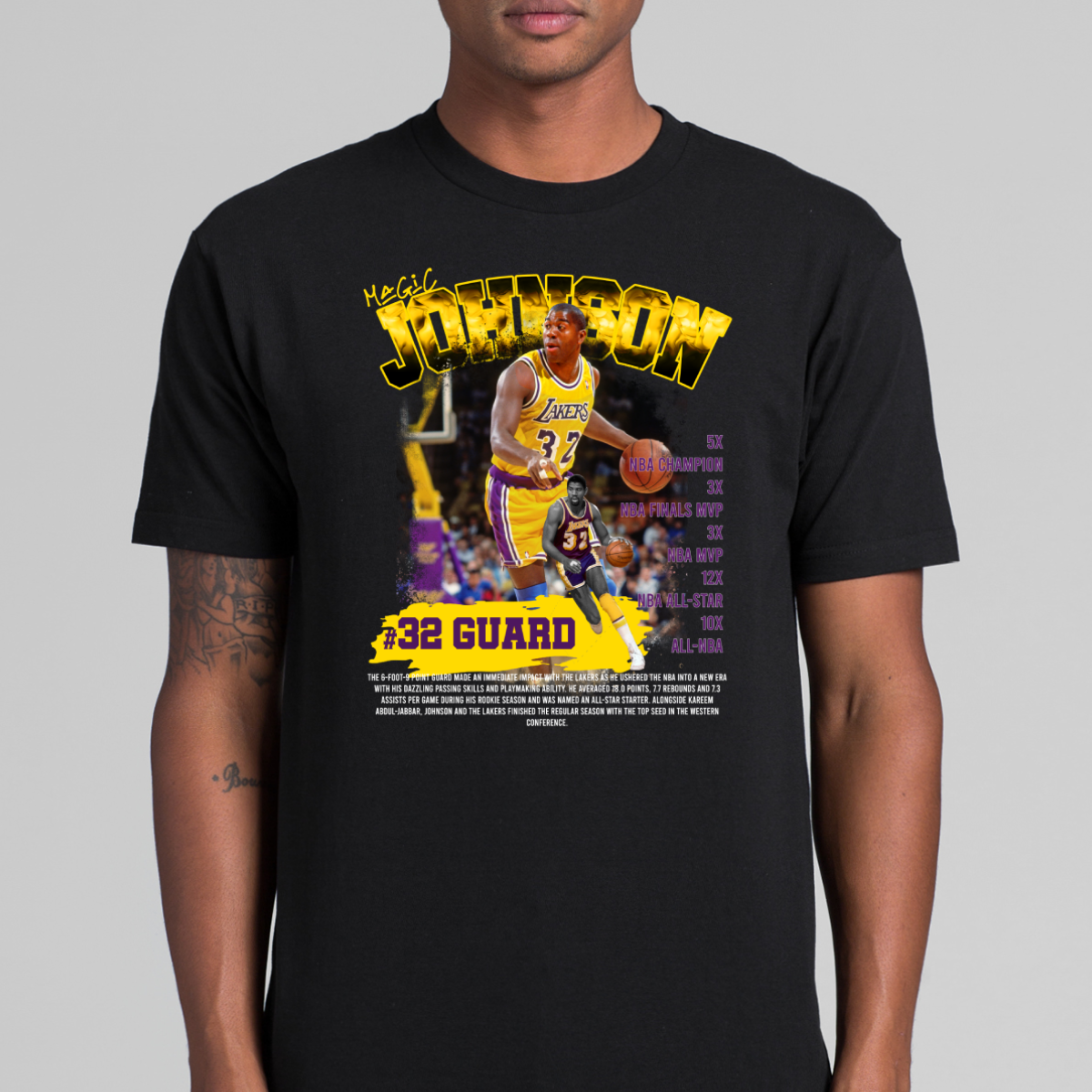 Magic Johnson V2 NBA T-Shirt Sport Athlete Family Tee